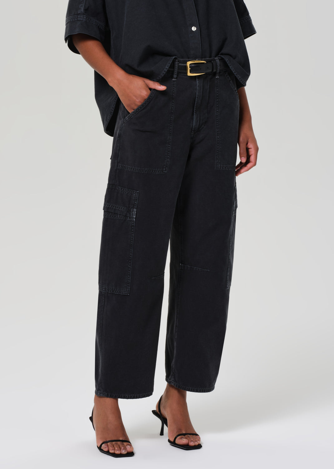 Marcelle Low Slung Easy Cargo in Washed Black