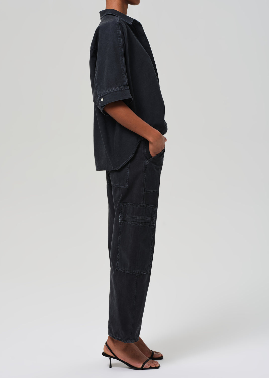 Marcelle Low Slung Easy Cargo in Washed Black