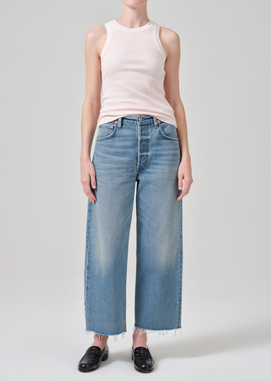 Ayla Raw Hem Crop in Sodapop