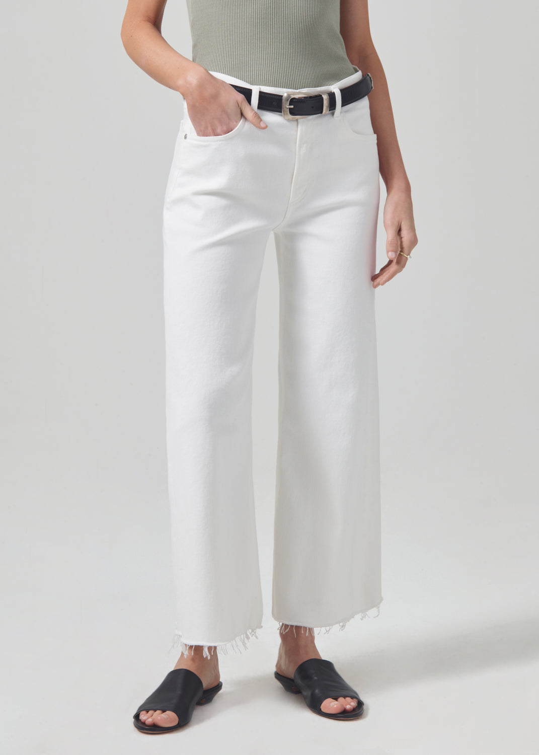 Lyra Wide Leg Crop in White