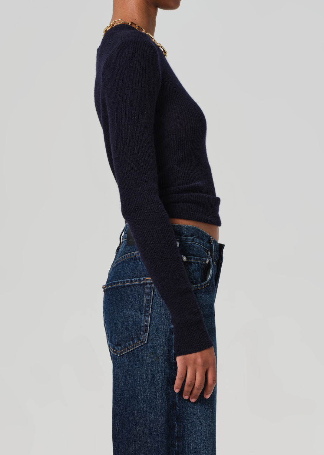 Alessia Crewneck Sweater in Navy