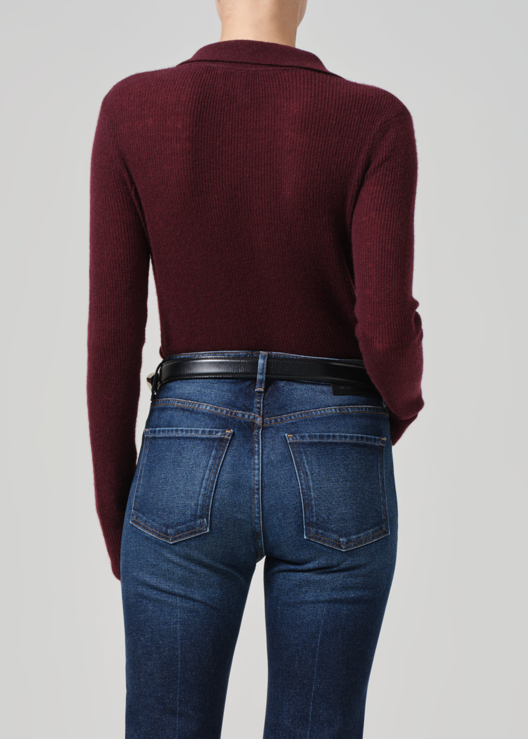 Simone Polo Sweater in Burgundy