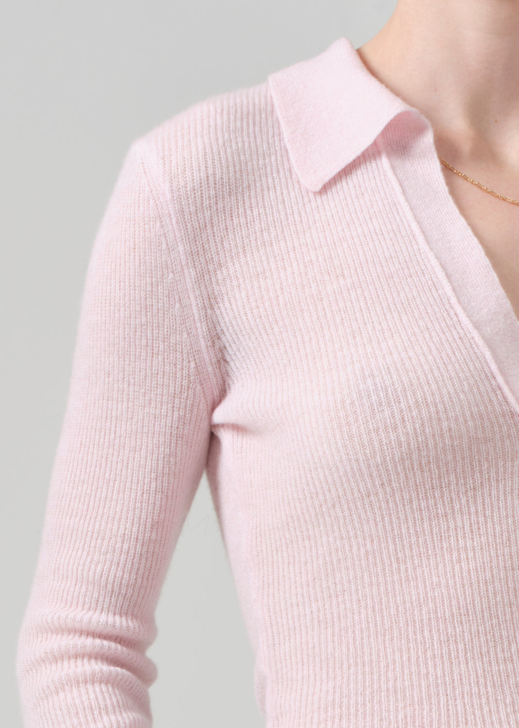 Simone Polo Sweater in Slipper Pink