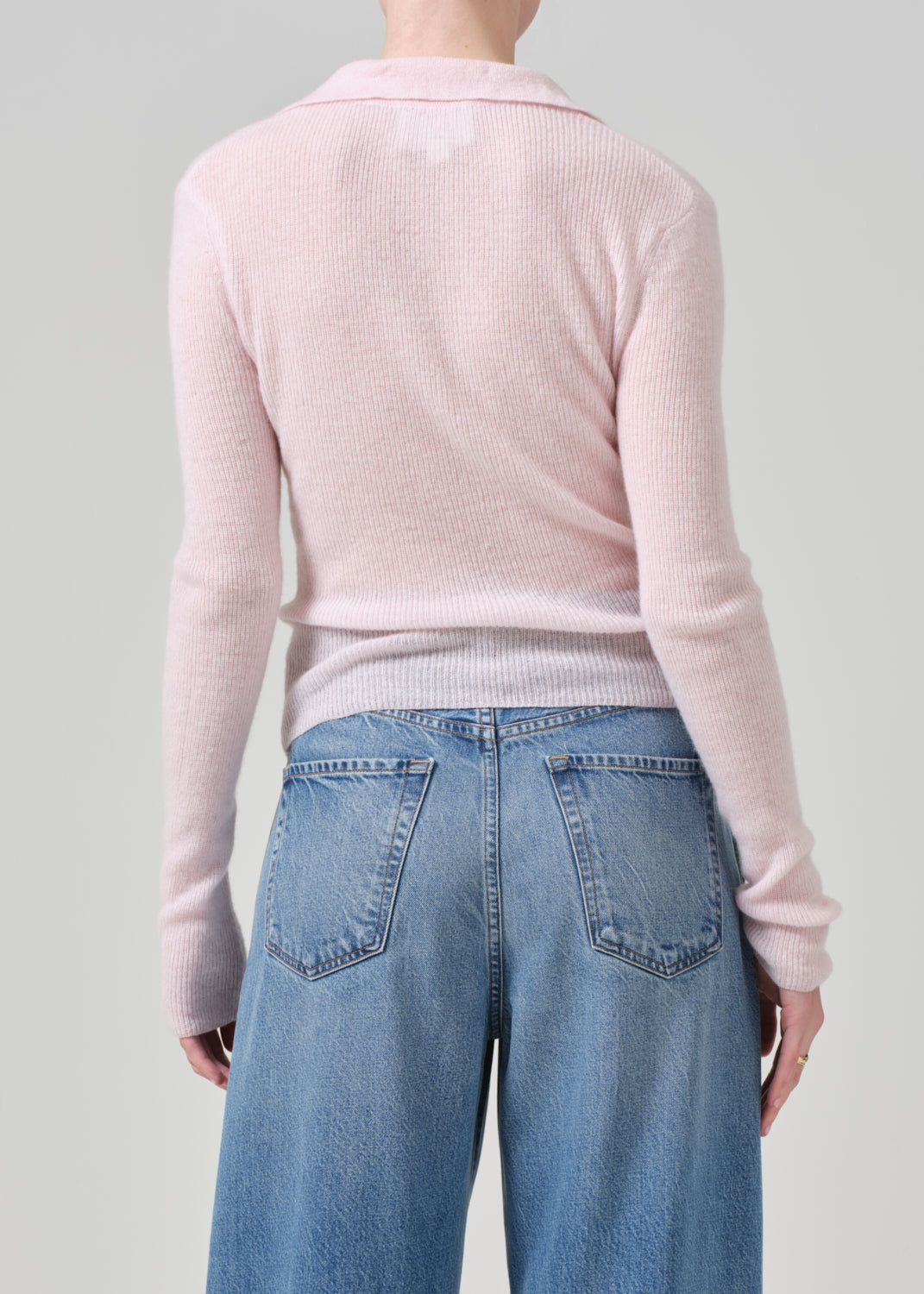 Simone Polo Sweater in Slipper Pink