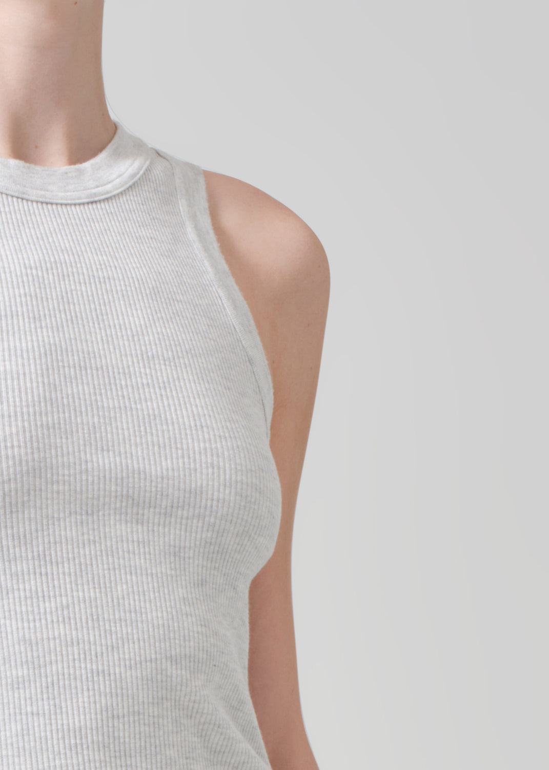 Isabel Rib Tank in Heather Grey