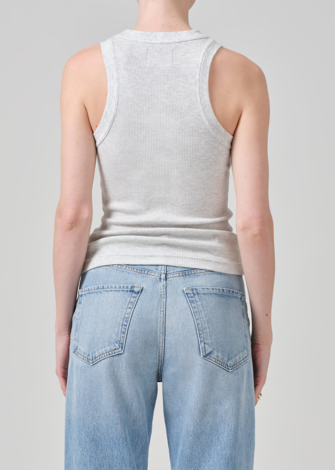 Isabel Rib Tank in Heather Grey