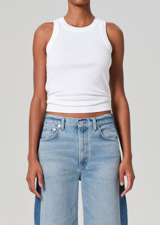 Isabel Rib Tank in White