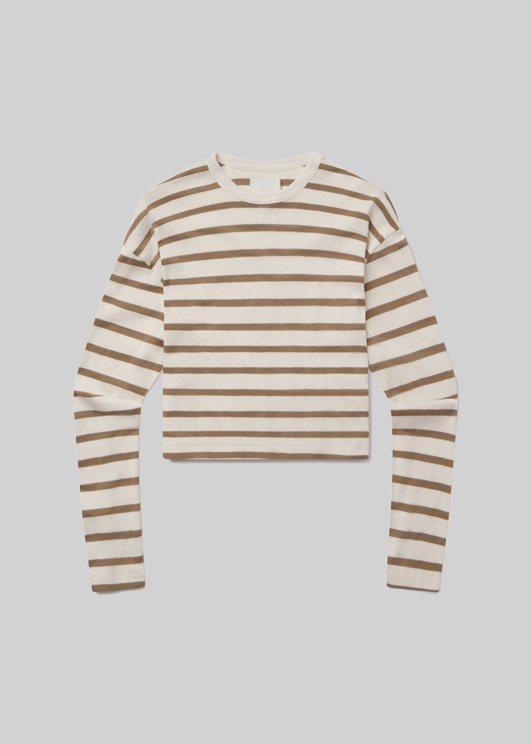 Sabine Cropped Long Sleeve in Ginger Stripe