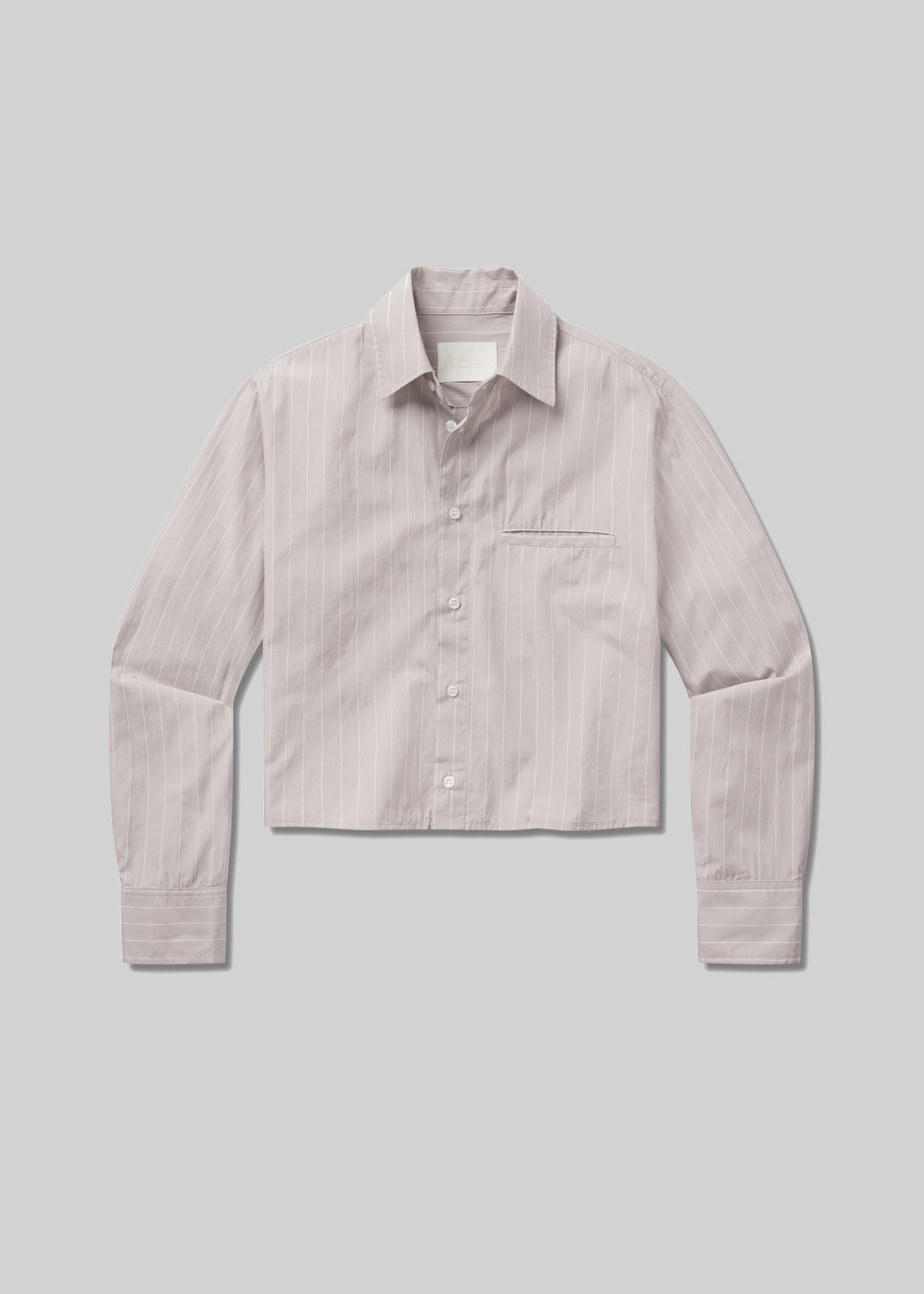 Fino Cropped Shirt in Tailor Grey Stripe