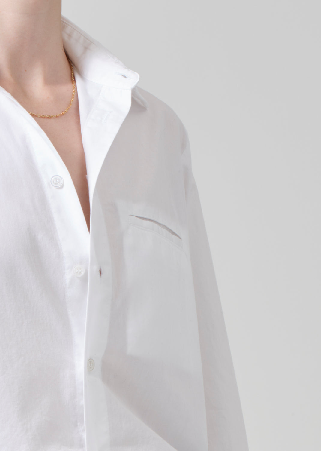 Fino Cropped Shirt in Optic White