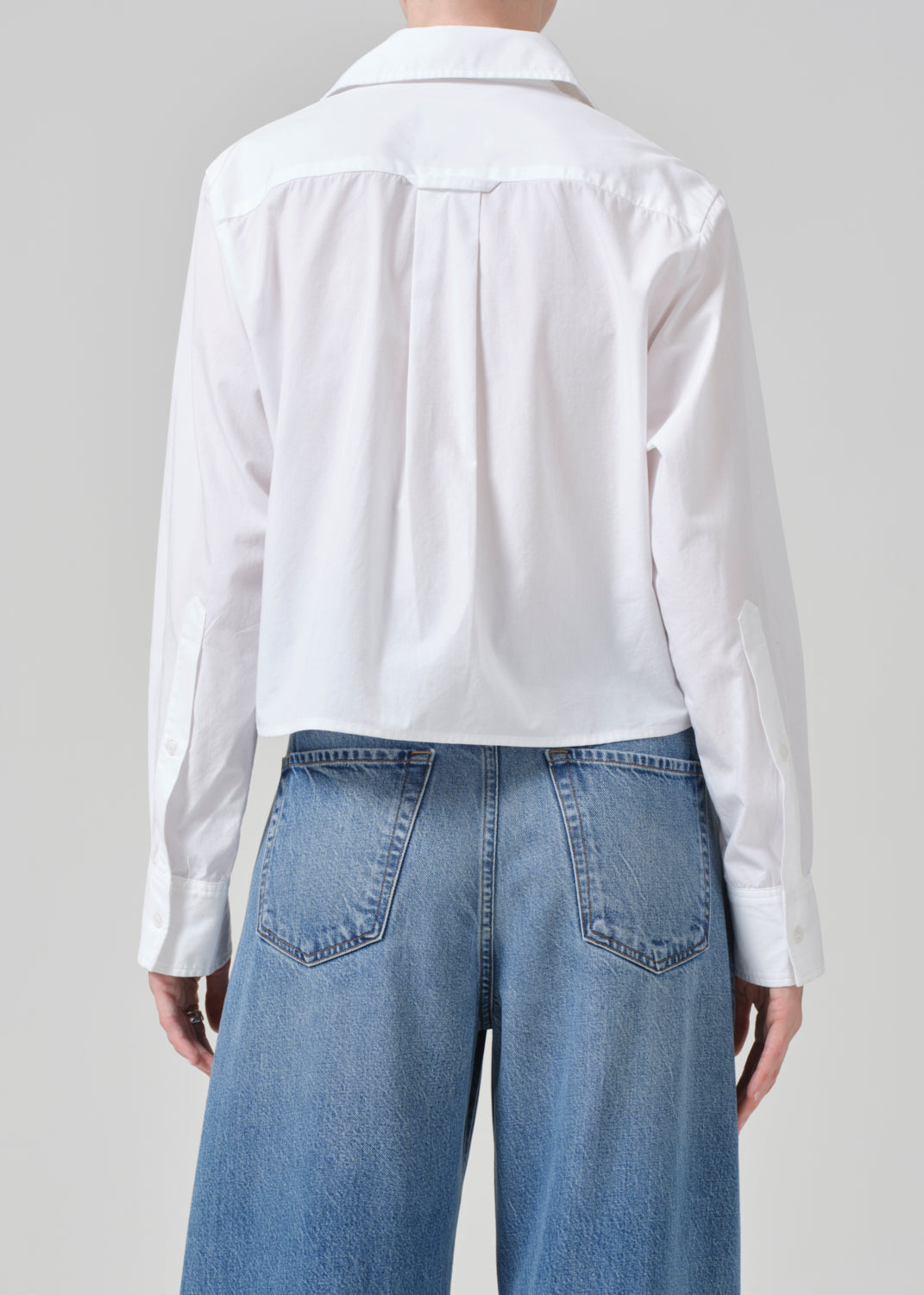 Fino Cropped Shirt in Optic White