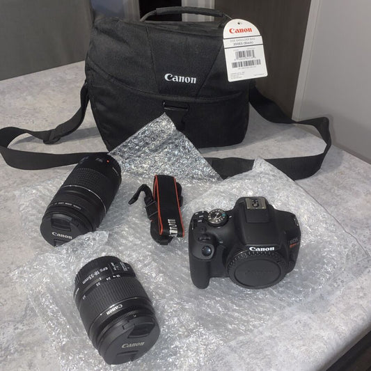 Canon EOS Rebel T7 24.1MP Digital Camera - Black (Kit with 18-55mm and 75-300mm