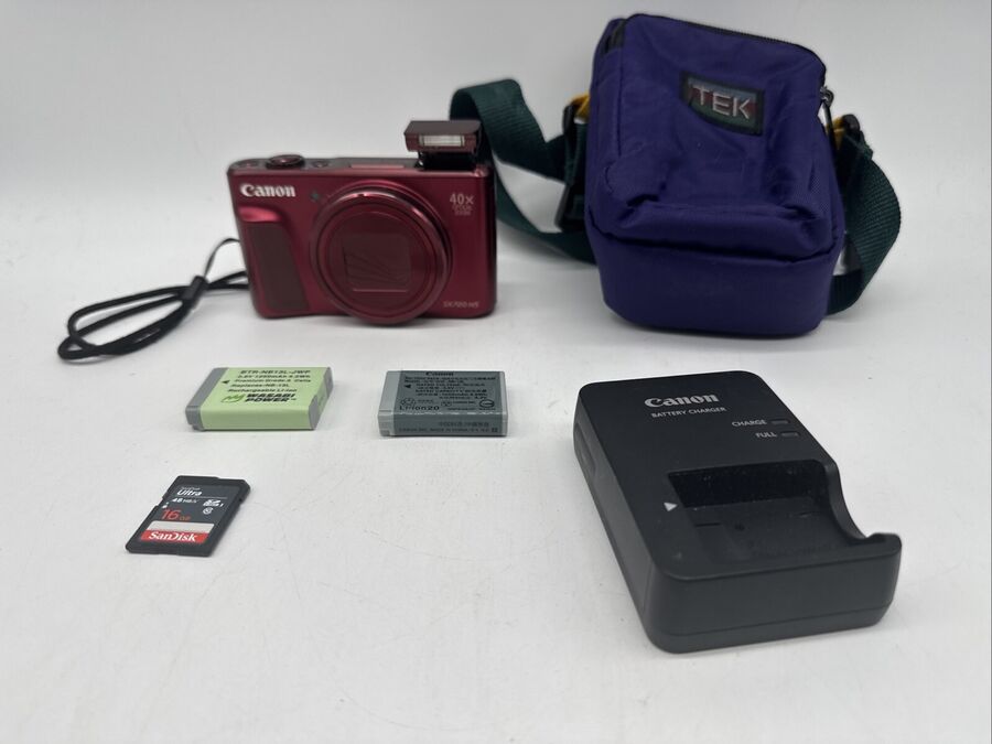 Canon PowerShot SX720 HS Digital 20.3MP Camera Bundle- Red - Read Description