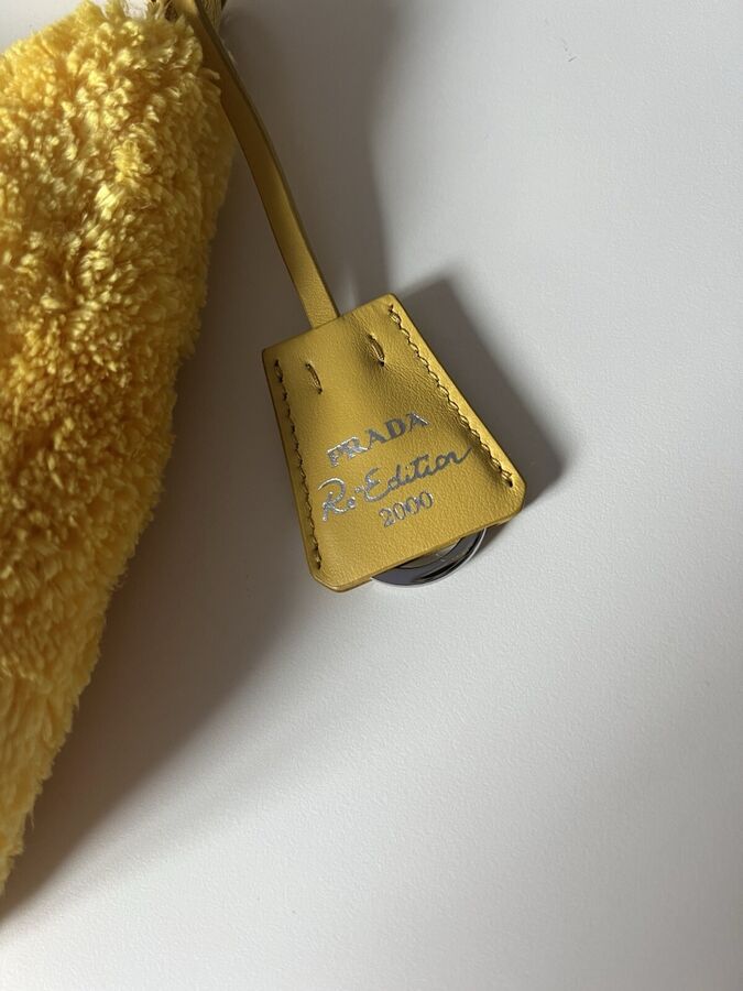 Authentic Prada Yellow Terry Cloth Re-Edition 2000 Mini Bag