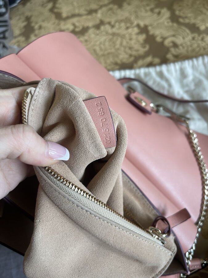 Authentic Chloe Faye Medium Leather Shoulder Bag Pink Blush